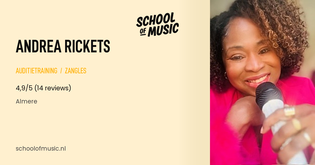 Andrea Rickets - Auditietraining, Zangles docent | School of Music